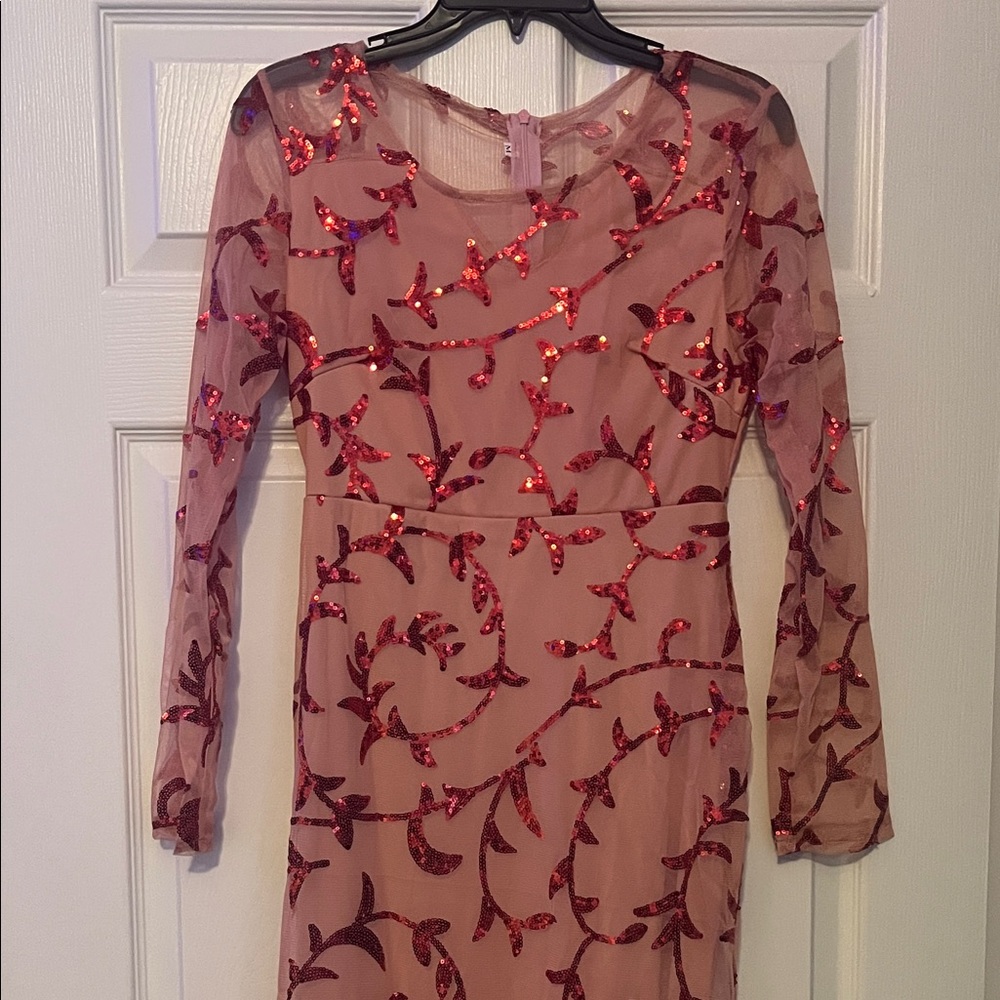 Elegant Red Sequin Dress
